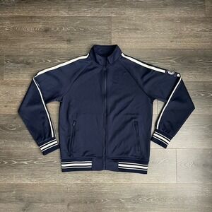 Ovadia & Sons Bomber Track Jacket Navy Blue Mens Size Medium Retro Streetwear‎